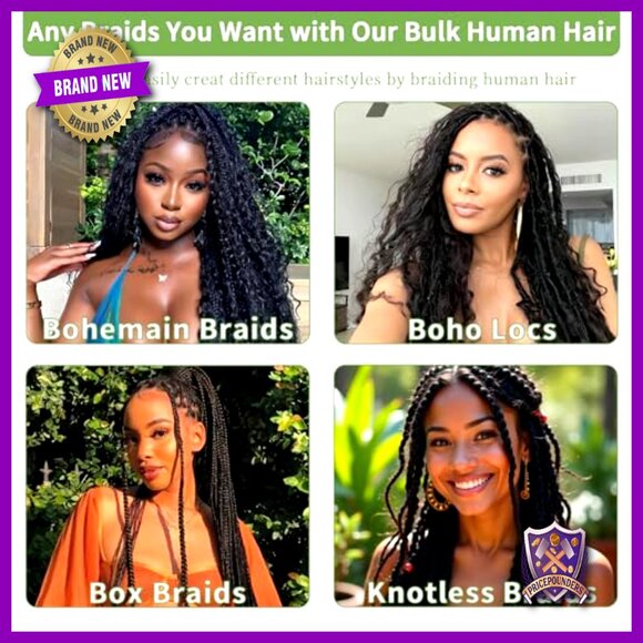 120g 20 Inch Boho Braiding Hair 100% Virgin Human Hair Extensions main image 5